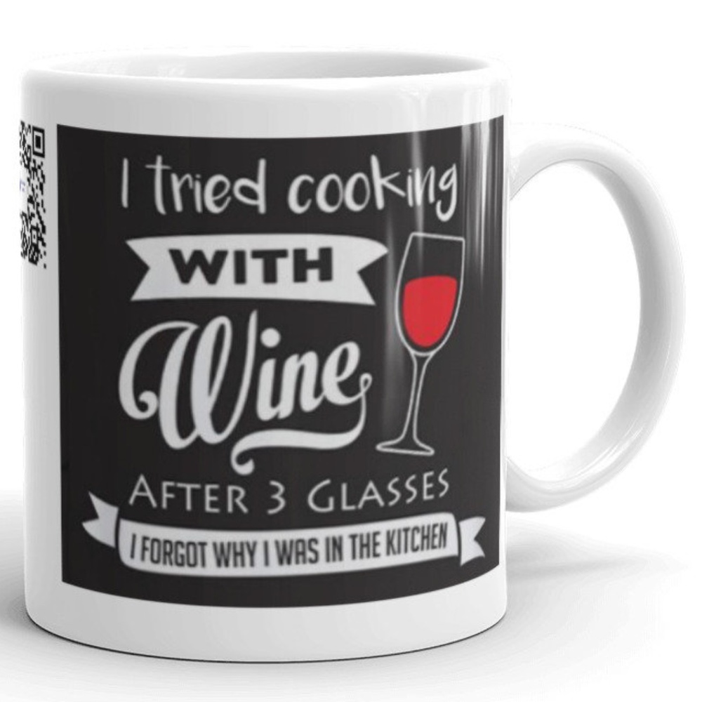 I Tried Cooking With Wine White Glossy Coffee Mug